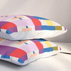 Bold Geometric Pattern Bauhaus Inspired Abstract Block Design  Retro Modern Decor Pillow Sham Gallery Image 3