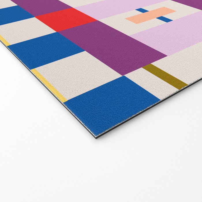 Bold Geometric Pattern Bauhaus Inspired Abstract Block Design  Retro Modern Decor Welcome Mat Gallery Image 2