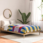 Bold Geometric Pattern Bauhaus Inspired Abstract Block Design  Retro Modern Decor Comforter Gallery Image 2