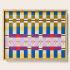 Bold Geometric Pattern Bauhaus Inspired Abstract Block Design  Retro Modern Decor Serving Tray Gallery Image 1