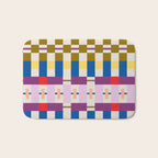 Bold Geometric Pattern Bauhaus Inspired Abstract Block Design  Retro Modern Decor Bath Mat Gallery Image 1