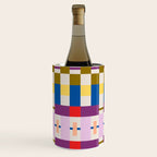 Bold Geometric Pattern Bauhaus Inspired Abstract Block Design  Retro Modern Decor Wine Chiller Gallery Image 2