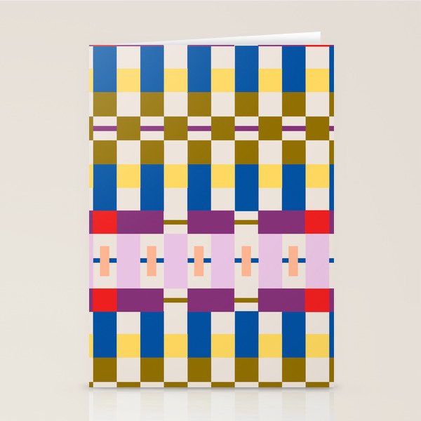 Bold Geometric Pattern Bauhaus Inspired Abstract Block Design  Retro Modern Decor Stationery Card Gallery Image 1