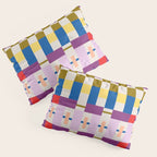 Bold Geometric Pattern Bauhaus Inspired Abstract Block Design  Retro Modern Decor Pillow Sham Gallery Image 3
