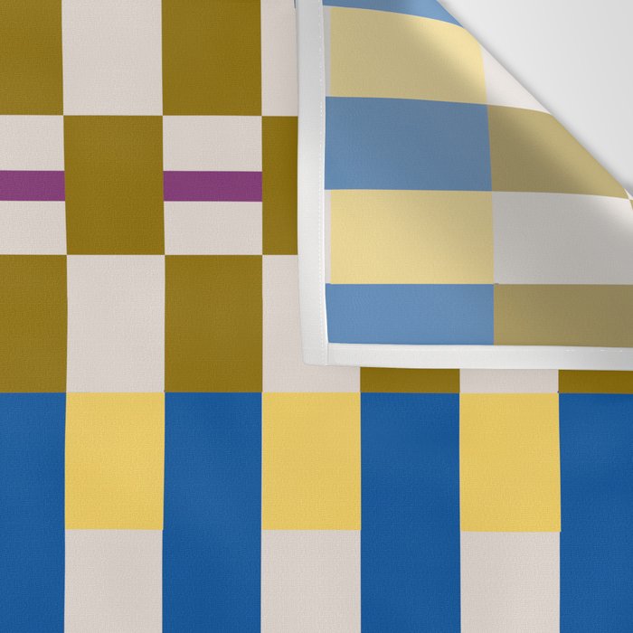 Bold Geometric Pattern Bauhaus Inspired Abstract Block Design  Retro Modern Decor Wall Tapestry Gallery Image 3