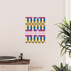 Bold Geometric Pattern Bauhaus Inspired Abstract Block Design  Retro Modern Decor Poster Gallery Image 2