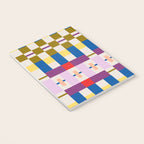 Bold Geometric Pattern Bauhaus Inspired Abstract Block Design  Retro Modern Decor Notebook Gallery Image 3