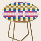 Bold Geometric Pattern Bauhaus Inspired Abstract Block Design  Retro Modern Decor Side Table Gallery Image 2