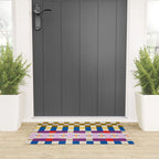 Bold Geometric Pattern Bauhaus Inspired Abstract Block Design  Retro Modern Decor Welcome Mat Gallery Image 3