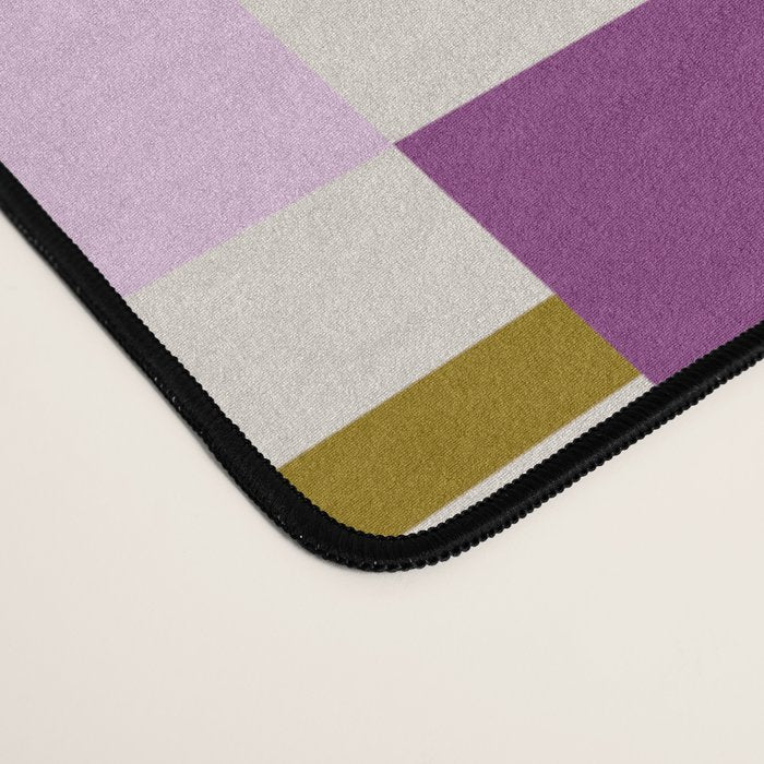Bold Geometric Pattern Bauhaus Inspired Abstract Block Design  Retro Modern Decor Desk Mat Gallery Image 4