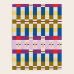 Bold Geometric Pattern Bauhaus Inspired Abstract Block Design  Retro Modern Decor Poster Gallery Image 4