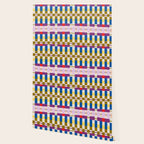 Bold Geometric Pattern Bauhaus Inspired Abstract Block Design  Retro Modern Decor Wallpaper Gallery Image 2