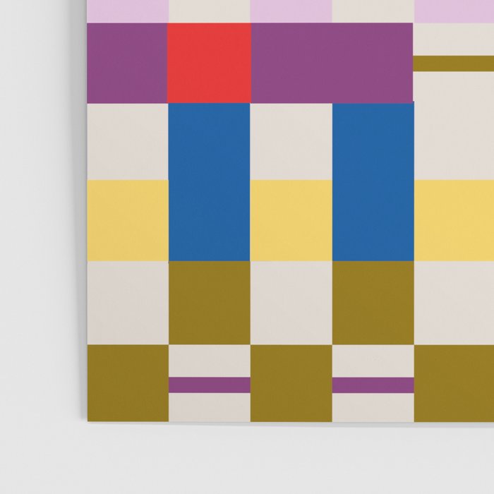 Bold Geometric Pattern Bauhaus Inspired Abstract Block Design  Retro Modern Decor Poster Gallery Image 3