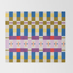 Bold Geometric Pattern Bauhaus Inspired Abstract Block Design  Retro Modern Decor Throw Blanket Gallery Image 2