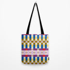Bold Geometric Pattern Bauhaus Inspired Abstract Block Design  Retro Modern Decor Tote Bag Gallery Image 2