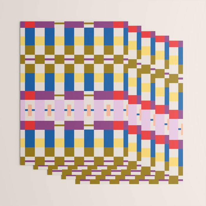 Bold Geometric Pattern Bauhaus Inspired Abstract Block Design  Retro Modern Decor Wrapping Paper Gallery Image 3