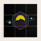 Outrun to the Sun / Spacewave / 80s Retro Wood Wall Art Gallery Image 1
