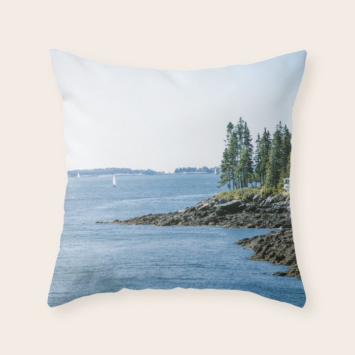 New England Sailing x Maine Coast Throw Pillow Gallery Image 1