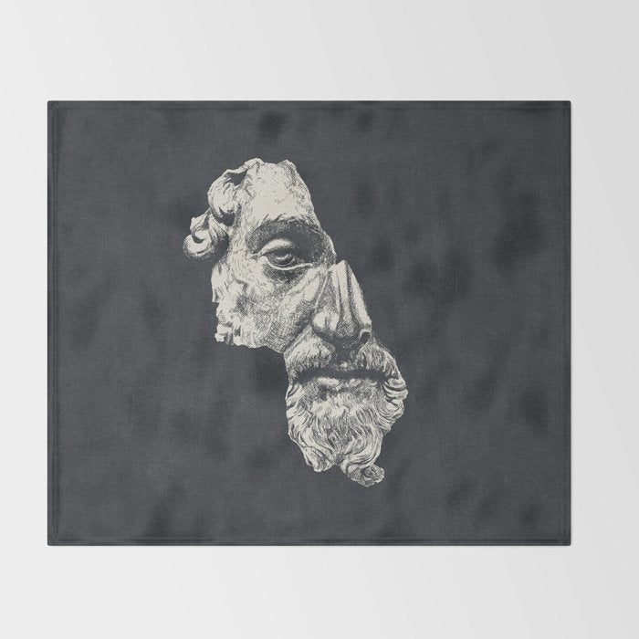 MARCUS AURELIUS ANTONINUS AUGUSTUS / Ink - Dark Throw Blanket Gallery Image 2