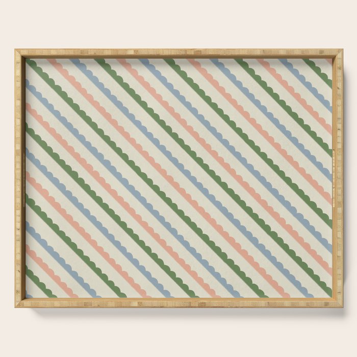 Scallop Stripe Serving Tray Gallery Image 1
