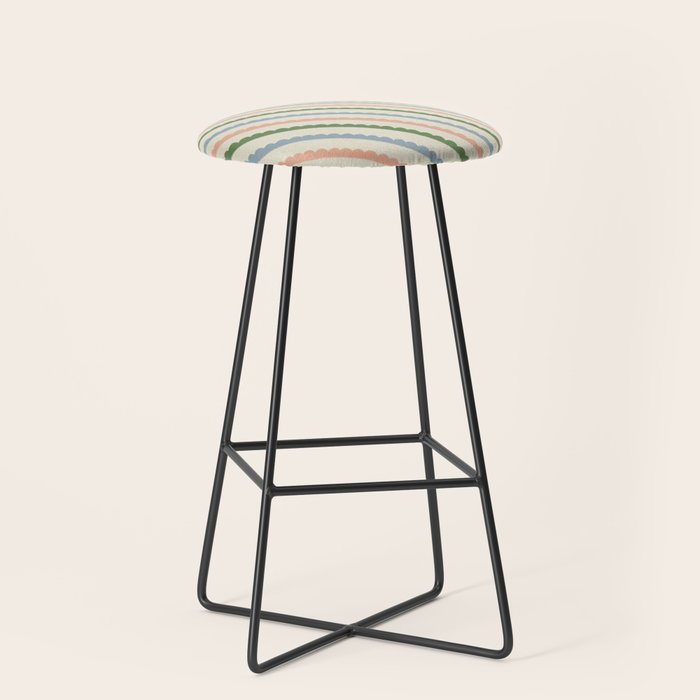 Scallop Stripe Stool Gallery Image 1
