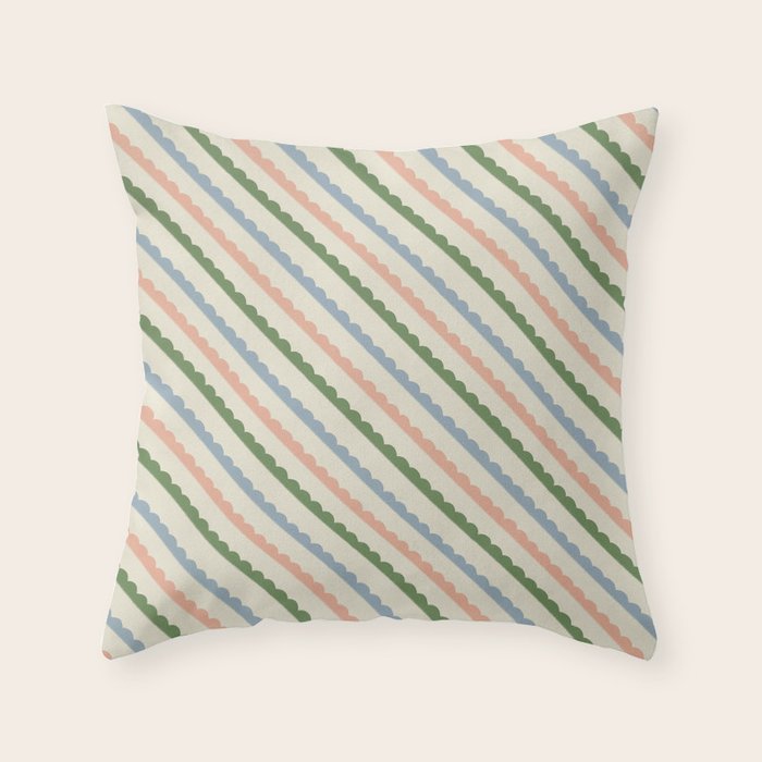 Scallop Stripe Throw Pillow Gallery Image 6