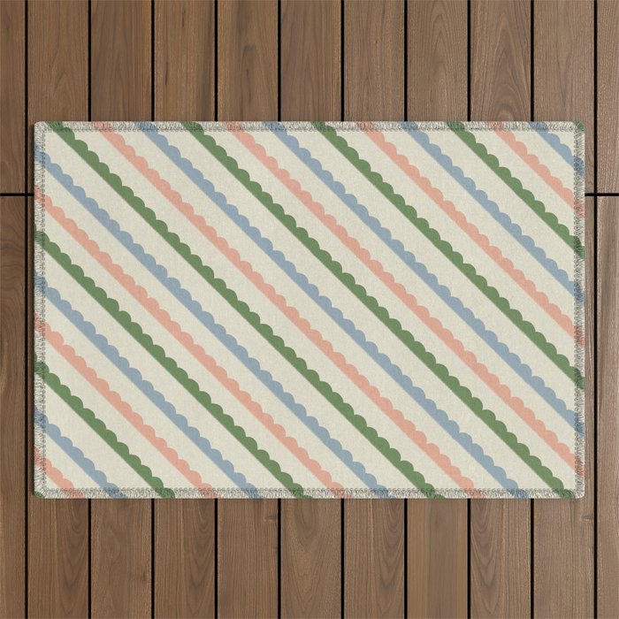 Scallop Stripe Outdoor Rug Gallery Image 1