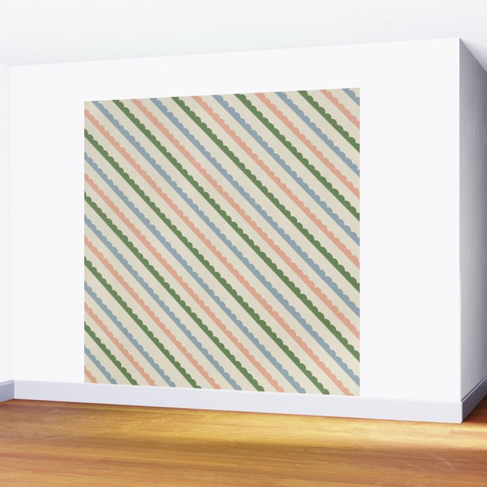 Scallop Stripe Wall Mural Gallery Image 2