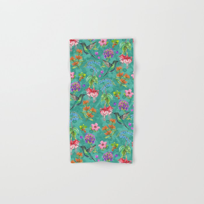Floral Hummingbirds - BBG Bath Towel Gallery Image 1