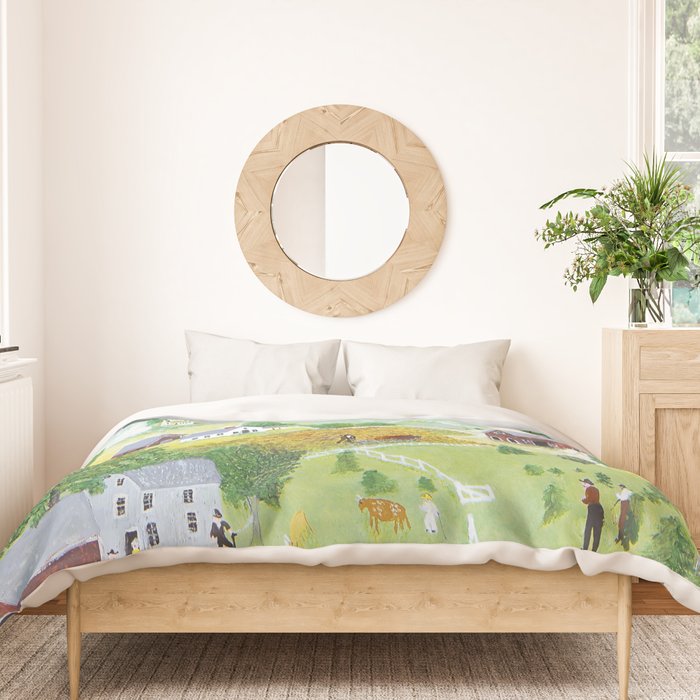 Anna Mary Robertson 'Grandma' Moses Mountains American Folk Art Duvet Cover Gallery Image 3