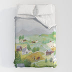 Anna Mary Robertson 'Grandma' Moses Mountains American Folk Art Duvet Cover Gallery Image 6