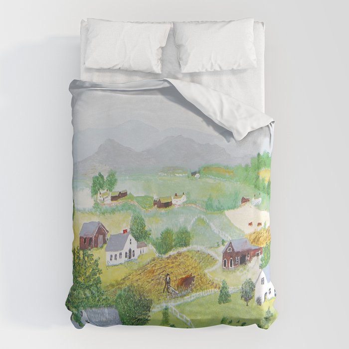 Anna Mary Robertson 'Grandma' Moses Mountains American Folk Art Duvet Cover Gallery Image 6