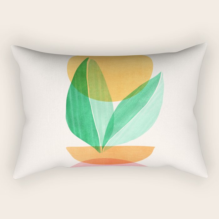 Summer Stack Abstract Plant Illustration Rectangular Pillow Gallery Image 1