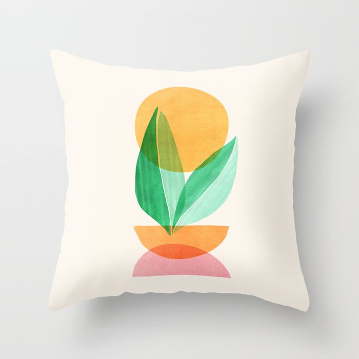 Summer Stack Abstract Plant Illustration Throw Pillow Gallery Image 6