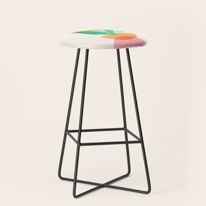 Summer Stack Abstract Plant Illustration Stool Gallery Image 1