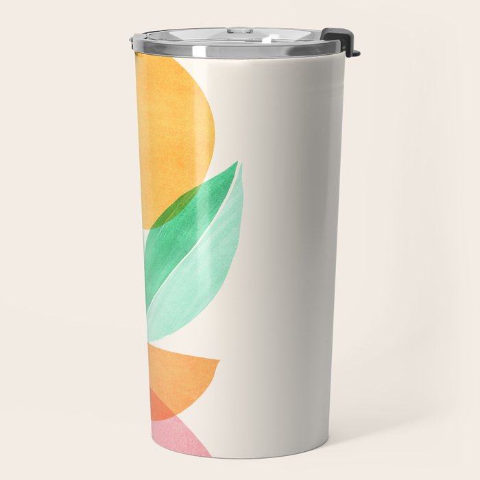 Summer Stack Abstract Plant Illustration Travel Mug Gallery Image 2