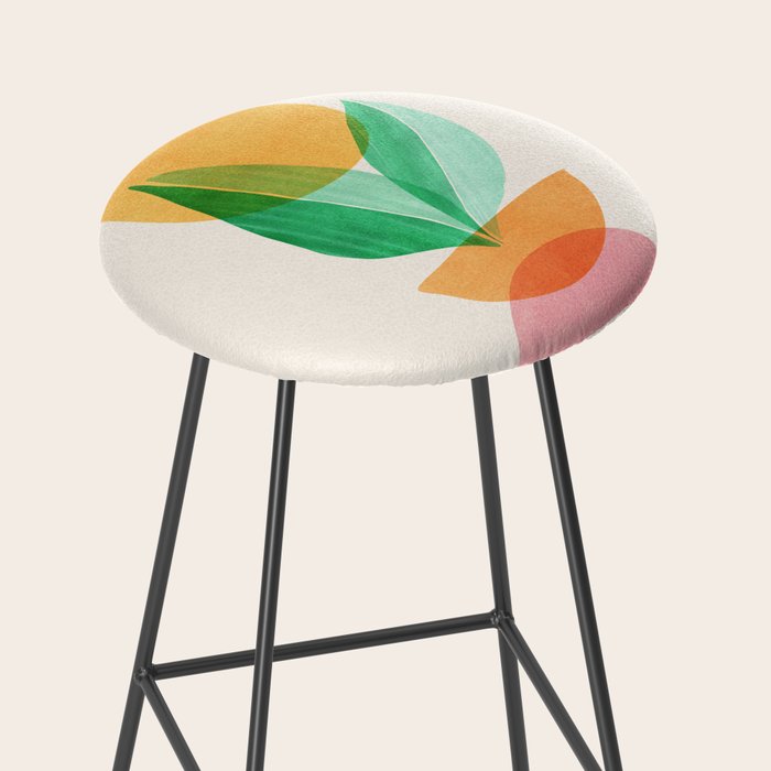 Summer Stack Abstract Plant Illustration Stool Gallery Image 2
