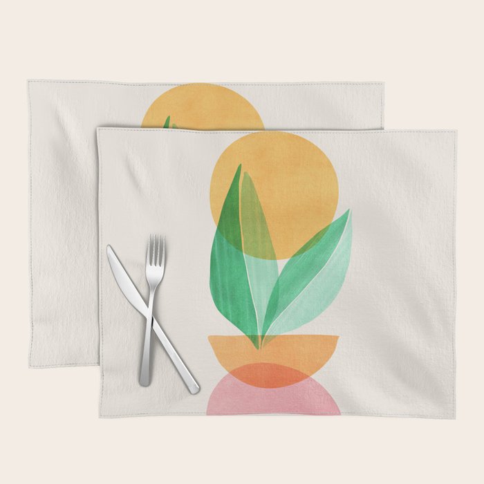 Summer Stack Abstract Plant Illustration Placemat Gallery Image 1