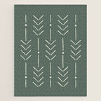 Arrow Lines Pattern in Forest Sage Green 2 Jigsaw Puzzle Gallery Image 1