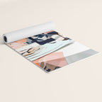 Lunch in Italy, Travel Italian Marble Abstract, Landscape Blush Indigo Texture, Wine Cheese Boho Food Table, Architecture Buildings Graphic Eclectic Painting Yoga Mat Gallery Image 2