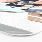 Lunch in Italy, Travel Italian Marble Abstract, Landscape Blush Indigo Texture, Wine Cheese Boho Food Table, Architecture Buildings Graphic Eclectic Painting Bath Mat Gallery Image 3