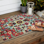Antique Persian Bakhtiari Rug Print Outdoor Rug Gallery Image 2