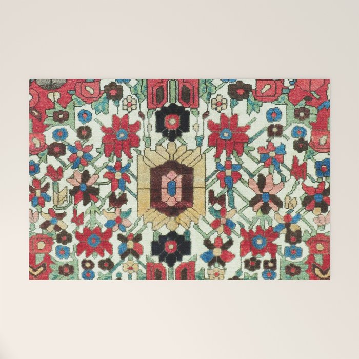Antique Persian Bakhtiari Rug Print Welcome Mat Gallery Image 1
