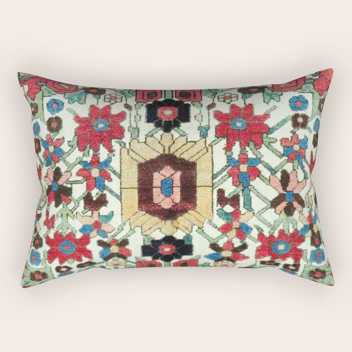 Antique Persian Bakhtiari Rug Print Rectangular Pillow Gallery Image 1