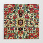 Antique Persian Bakhtiari Rug Print Wood Wall Art Gallery Image 1
