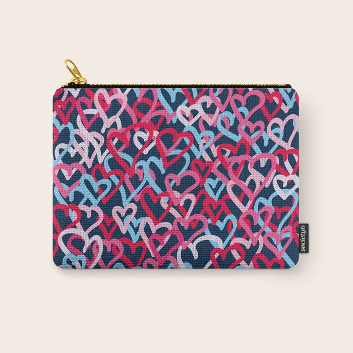 Colorful  Hearts - Graffiti Style Carry All Pouch Gallery Image 1