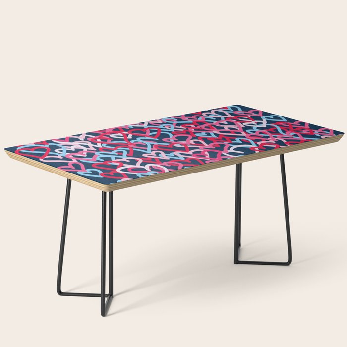 Colorful  Hearts - Graffiti Style Coffee Table Gallery Image 1