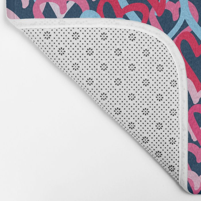 Colorful  Hearts - Graffiti Style Bath Mat Gallery Image 2