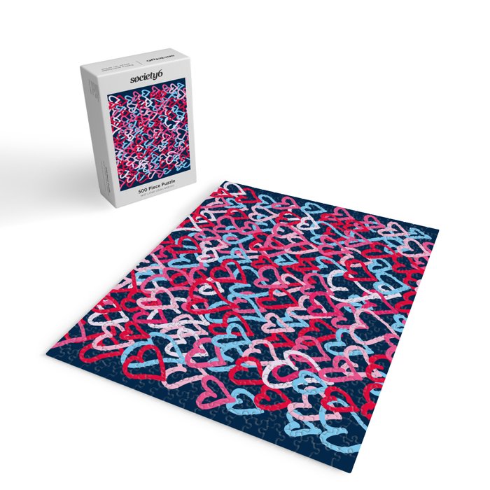 Colorful  Hearts - Graffiti Style Jigsaw Puzzle Gallery Image 2