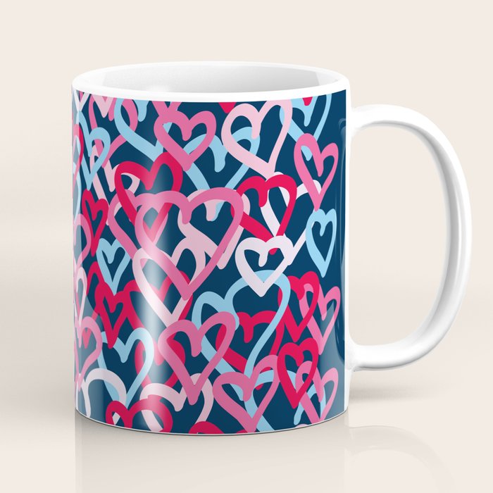Colorful  Hearts - Graffiti Style Coffee Mug